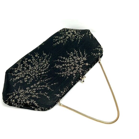 VTG Harry Levine HL USA Black Clutch Purse w/ Chain Clutch Strap & Coin Purse